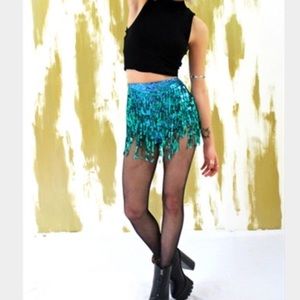 La Bamba sequin fringe shorts